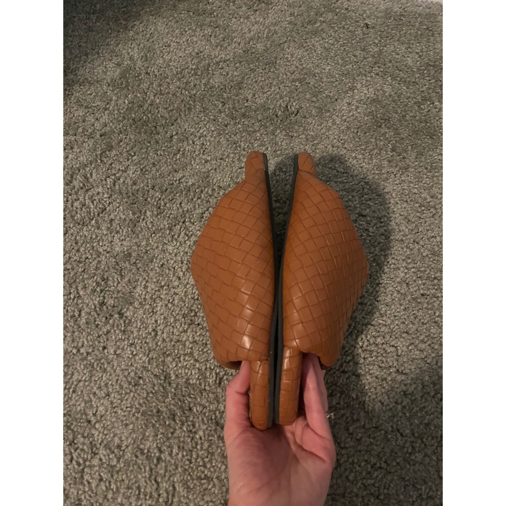 SIMONMILLER Woven Faux Leather Bubble Slide Sandals Tan 37/6-6.5 - Picture 5 of 11